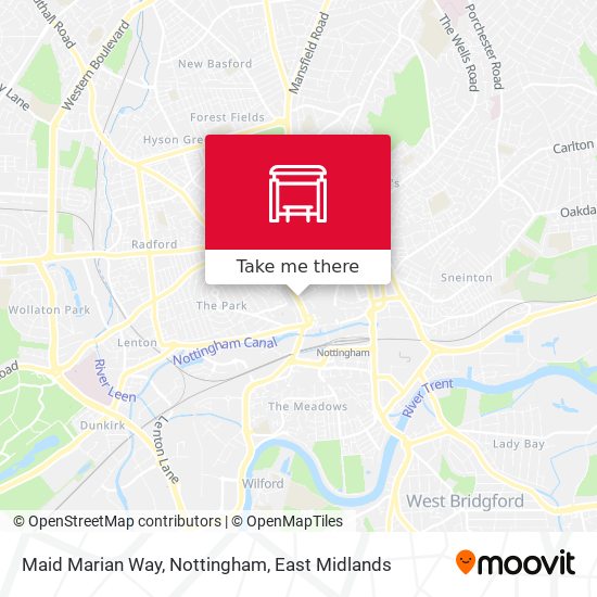 Maid Marian Way, Nottingham map