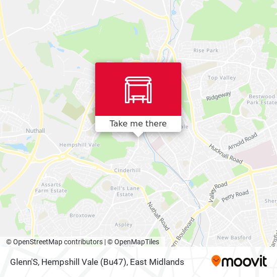 Glenn'S, Hempshill Vale (Bu47) map