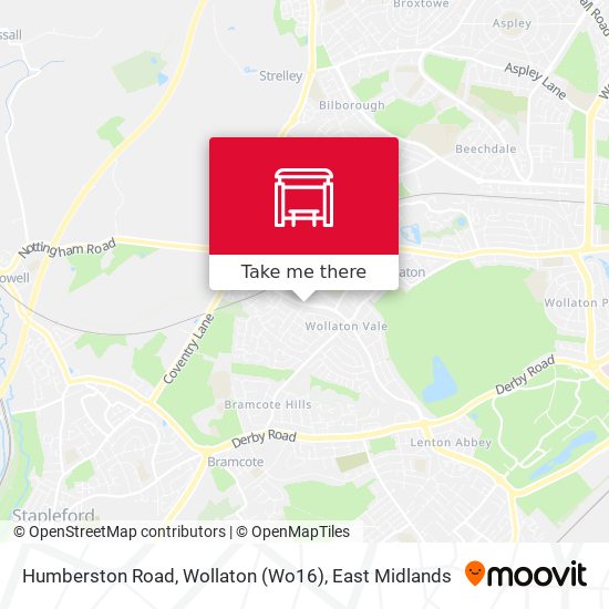 Humberston Road, Wollaton (Wo16) map