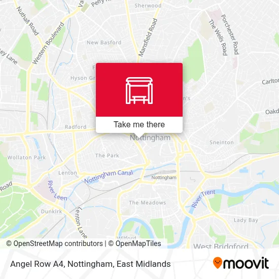 Angel Row A4, Nottingham map