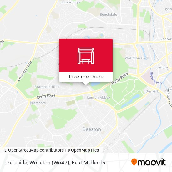 Parkside, Wollaton (Wo47) map
