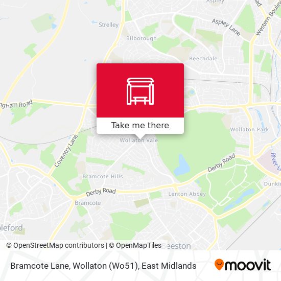 Bramcote Lane, Wollaton (Wo51) map