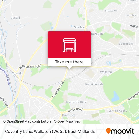 Coventry Lane, Wollaton (Wo65) map