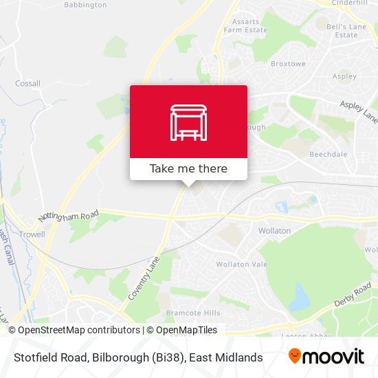 Stotfield Road, Bilborough (Bi38) map