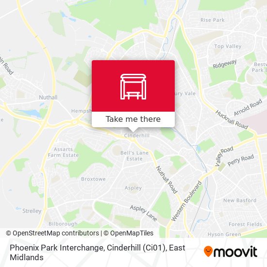 Phoenix Park Interchange, Cinderhill (Ci01) map
