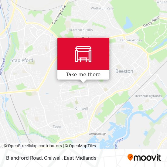 Blandford Road, Chilwell map
