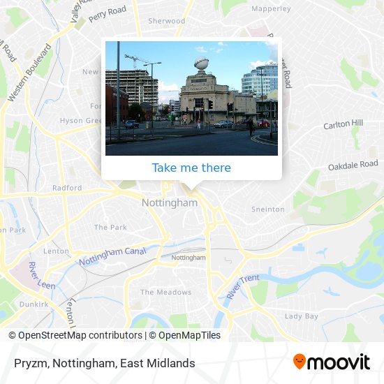 Pryzm, Nottingham map