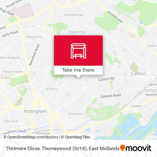 Thirlmere Close, Thorneywood (Gr18) map