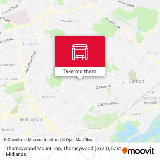 Thorneywood Mount Top, Thorneywood (Gr20) map