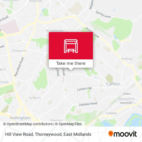 Hill View Road, Thorneywood map