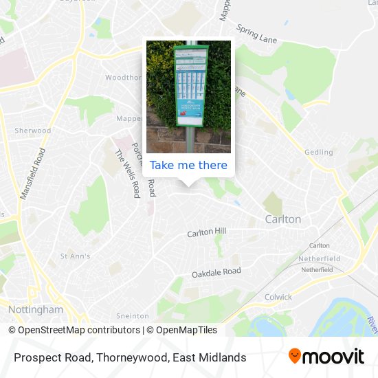 Prospect Road, Thorneywood map