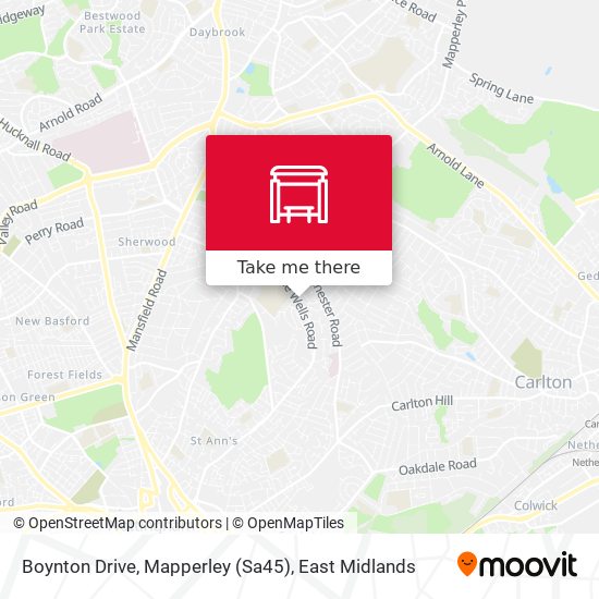 Boynton Drive, Mapperley (Sa45) map