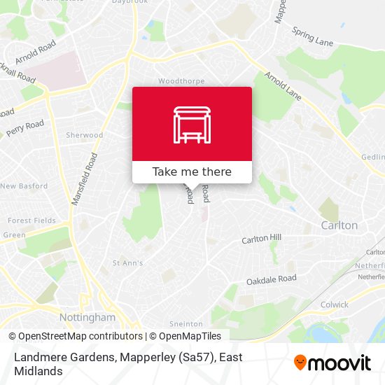 Landmere Gardens, Mapperley (Sa57) map