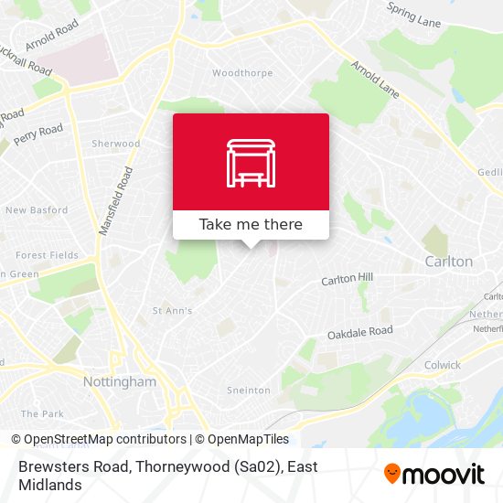Brewsters Road, Thorneywood (Sa02) map