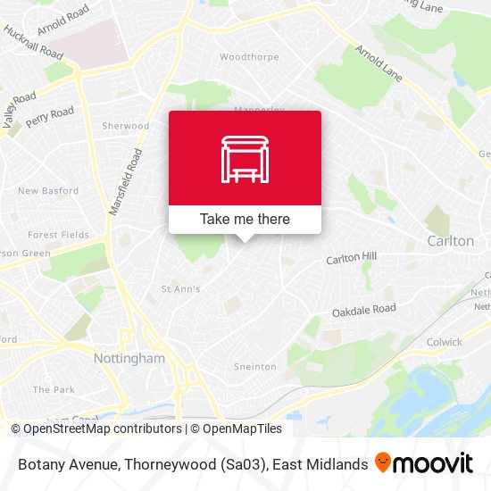 Botany Avenue, Thorneywood (Sa03) map