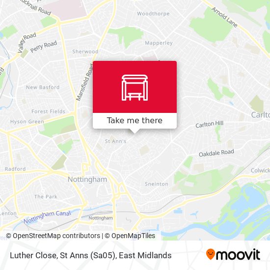 Luther Close, St Anns (Sa05) map