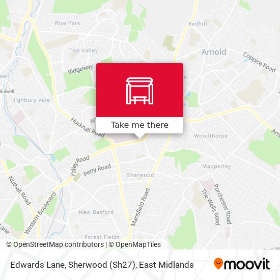 Edwards Lane, Sherwood (Sh27) map
