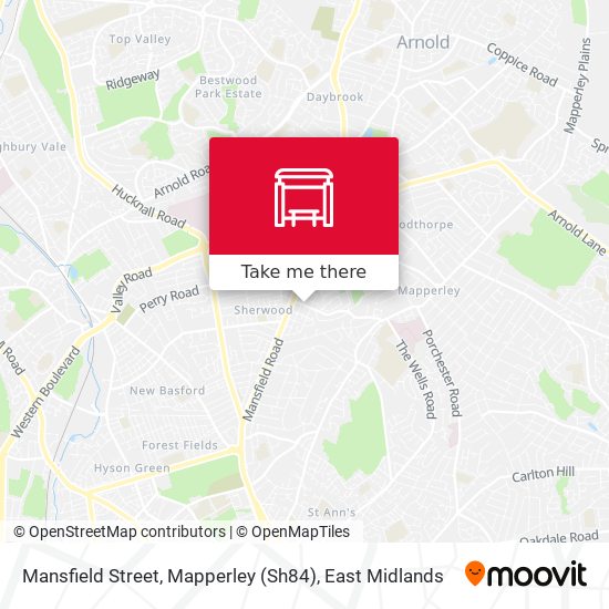 Mansfield Street, Mapperley (Sh84) map