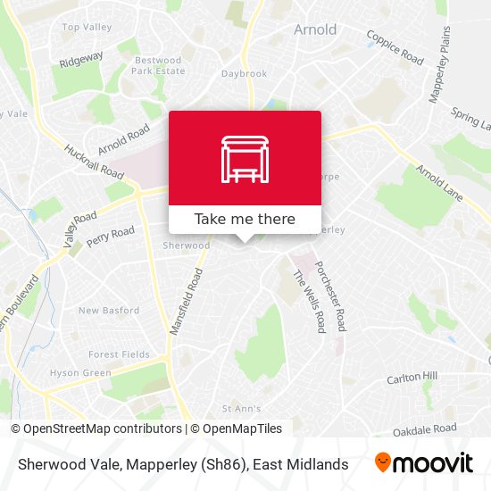 Sherwood Vale, Mapperley (Sh86) map