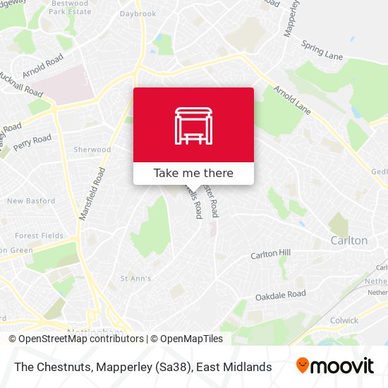 The Chestnuts, Mapperley (Sa38) map