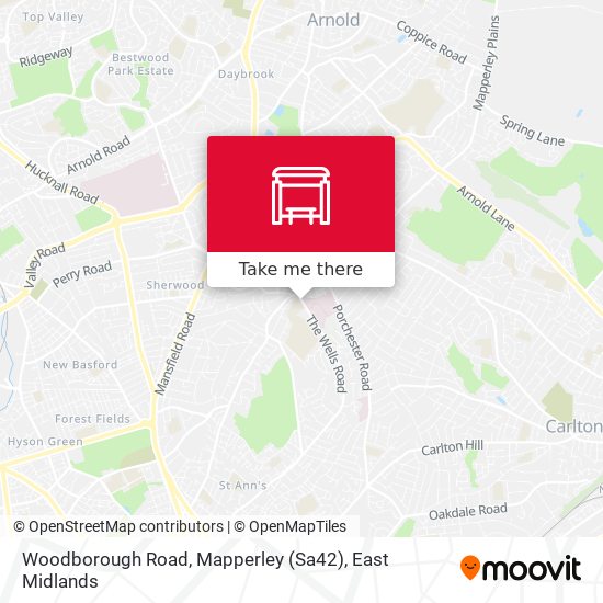 Woodborough Road, Mapperley (Sa42) map
