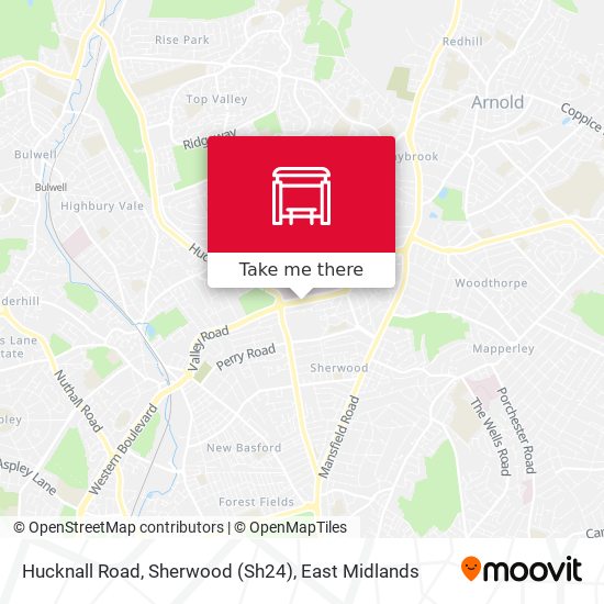 Hucknall Road, Sherwood (Sh24) map