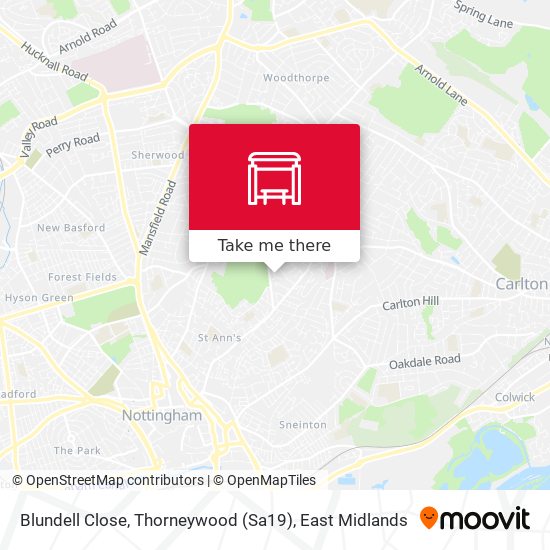 Blundell Close, Thorneywood (Sa19) map