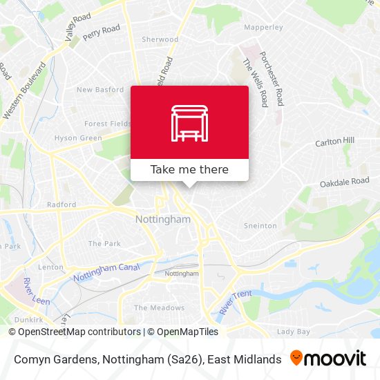 Comyn Gardens, Nottingham (Sa26) map