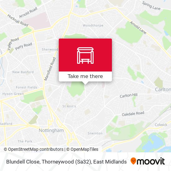 Blundell Close, Thorneywood (Sa32) map