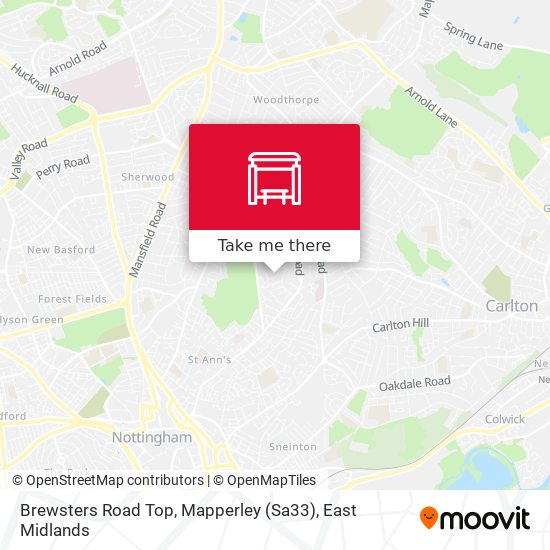 Brewsters Road Top, Mapperley (Sa33) map