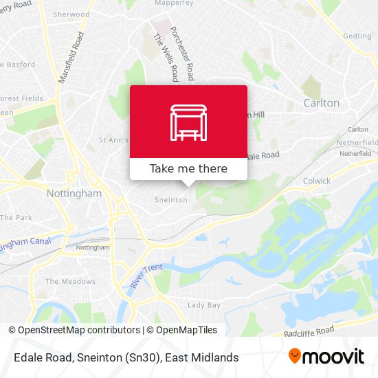 Edale Road, Sneinton (Sn30) map