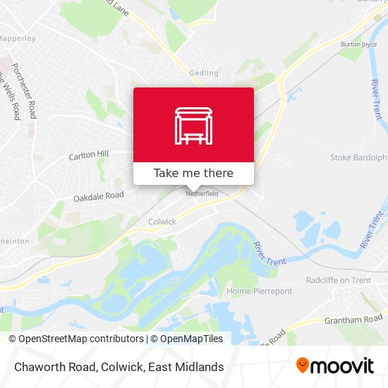 Chaworth Road, Colwick map