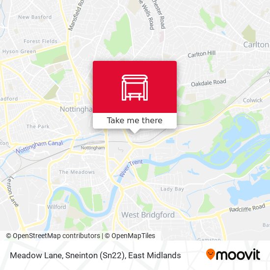 Meadow Lane, Sneinton (Sn22) map