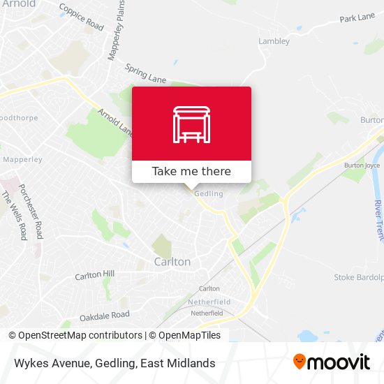 Wykes Avenue, Gedling map