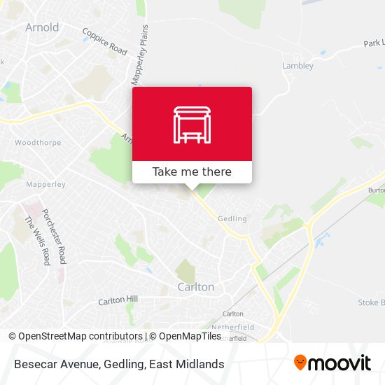 Besecar Avenue, Gedling map