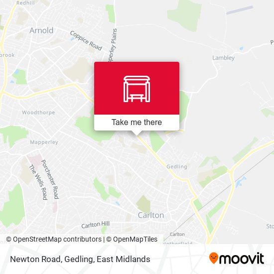 Newton Road, Gedling map