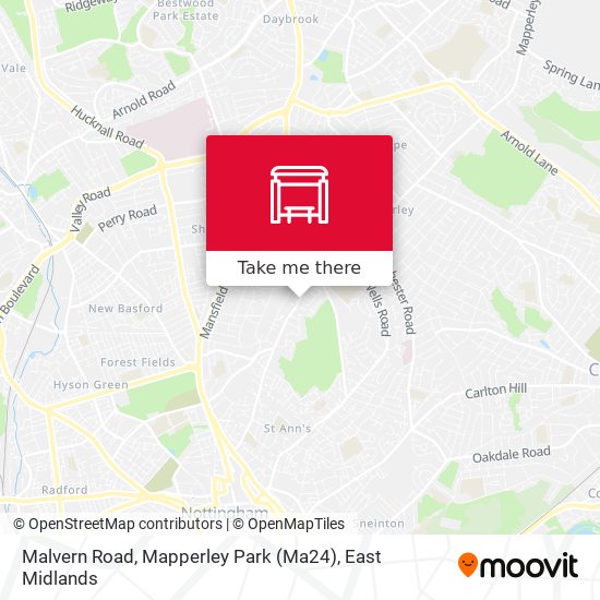 Malvern Road, Mapperley Park (Ma24) map