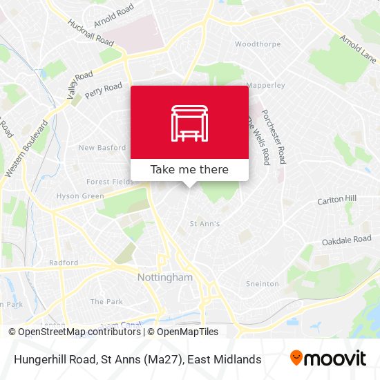Hungerhill Road, St Anns (Ma27) map