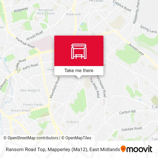 Ransom Road Top, Mapperley (Ma12) map