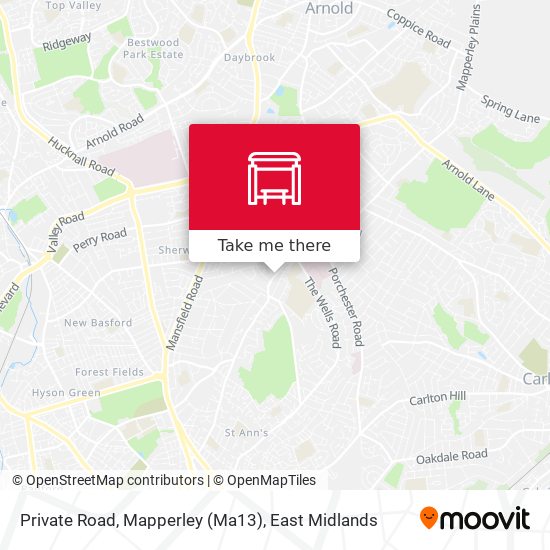 Private Road, Mapperley (Ma13) map