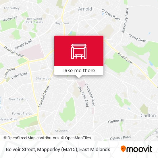 Belvoir Street, Mapperley (Ma15) map