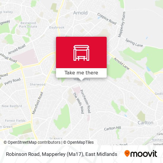 Robinson Road, Mapperley (Ma17) map