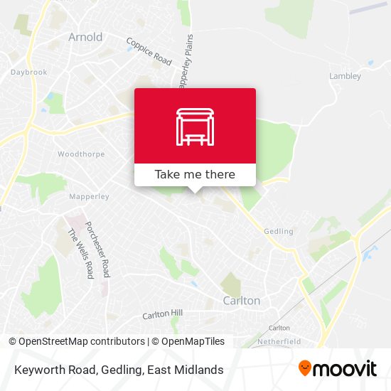 Keyworth Road, Gedling map