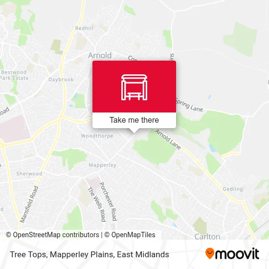 Tree Tops, Mapperley Plains map