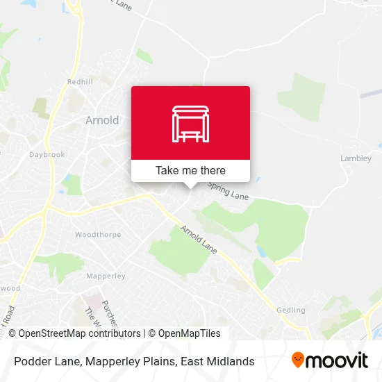 Podder Lane, Mapperley Plains map
