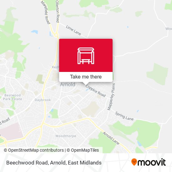 Beechwood Road, Arnold map
