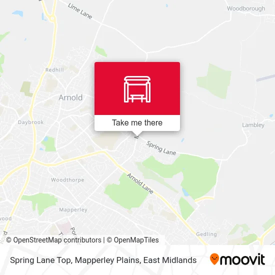 Spring Lane Top, Mapperley Plains map