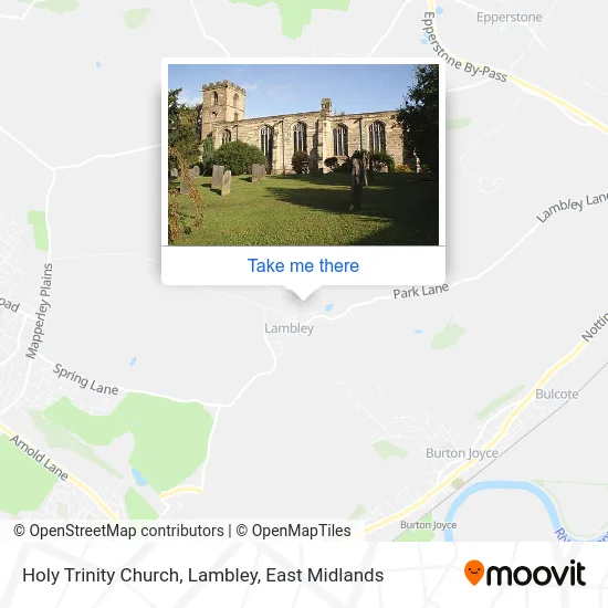 Holy Trinity Church, Lambley map