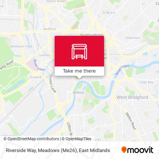 Riverside Way, Meadows (Me26) map