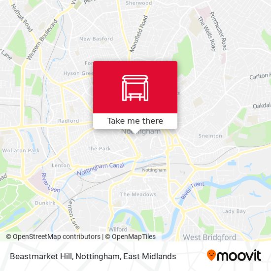 Beastmarket Hill, Nottingham map